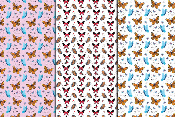 Boho Butterfly Seamless Pattern-P013