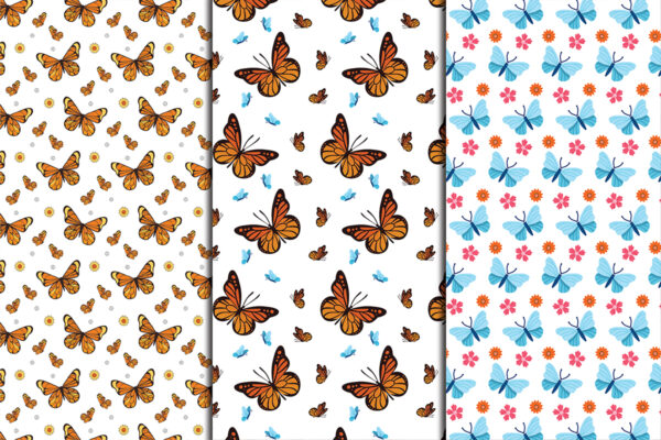 Butterflies & Floral Magic Fairy Theme Seamless Pattern-P017