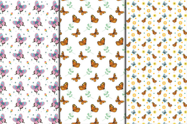 2 Seamless Floral Magic Fairy Theme Whimsical Journal and Dreamy Craft Projects-P018
