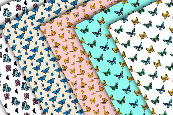 Butterfly Garden Seamless Pattern-021