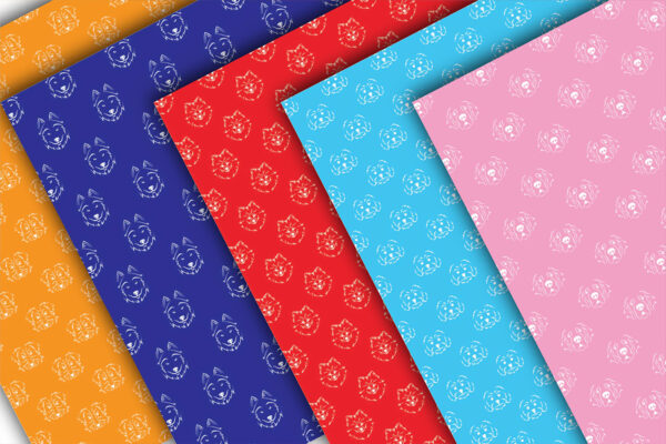 Cute Dog Seamless Pattern, Cute Puppy Digital Paper-024