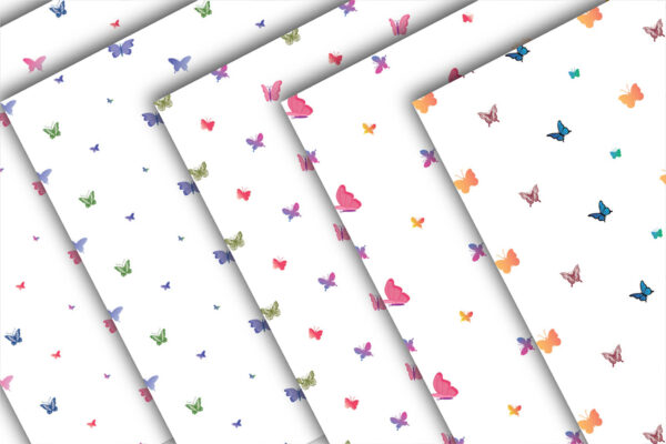 Butterfly Digital Papers Set, Butterfly with Flowers Junk Journal kit, Commercial Use-025