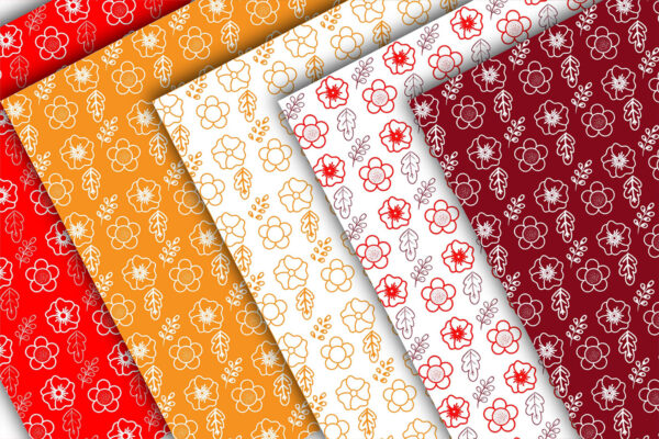 Valentine Red & Pink Seamless Patterns Set | Hearts, Bows, Flowers, Argyle Digital Paper-020