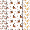 Butterfly Garden Blooms, Seamless Patterns-P08
