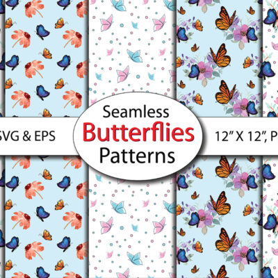 Butterfly Garden Seamless Pattern