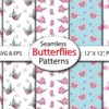 3 Butterfly Garden Seamless Pattern