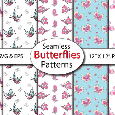 Butterfly Garden Seamless Pattern