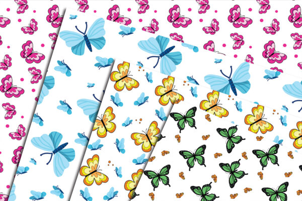 5_Mockup Violet Butterfly, Spring Easter Scrapbook pack Planner crafts Digital download-P106
