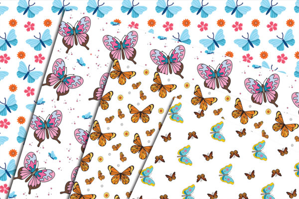 Butterflies & Floral Magic Fairy Theme Seamless Pattern-P017