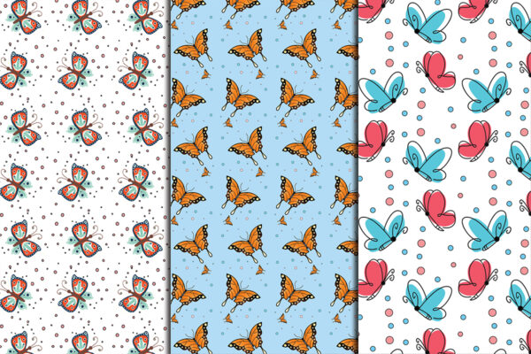 Butterflies Seamless Pattern Dreamy Craft Projects-P019
