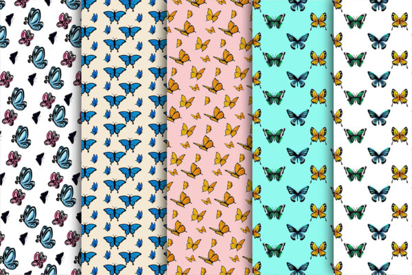 Butterfly Garden Seamless Pattern-021
