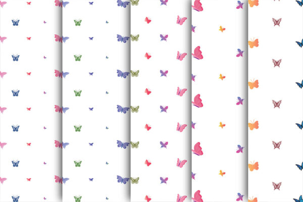 Butterfly Digital Papers Set, Butterfly with Flowers Junk Journal kit, Commercial Use-025