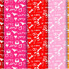 Glossy Heart Digital Paper, Valentine Scrapbook Patterns-08