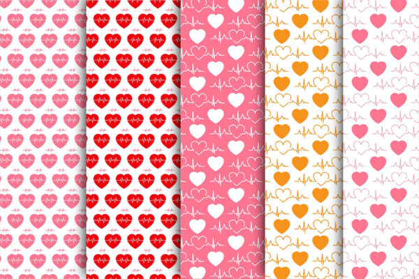 Mockup new Valentine Hearts Seamless Pattern & Digital Paper Background-024