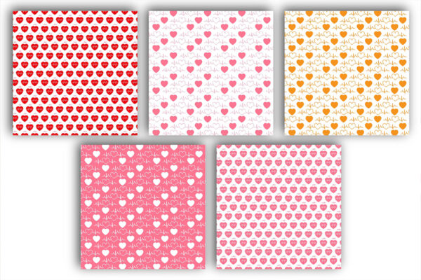 Mockup new Valentine Hearts Seamless Pattern & Digital Paper Background-024