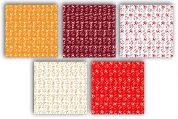 Valentine Red & Pink Seamless Patterns Set | Hearts, Bows, Flowers, Argyle Digital Paper-020