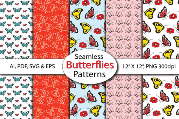 5_Mockup-01 Spring Butterfly Seamless Paper