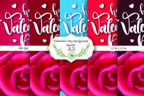 Mockup-01 Valentine's Day Hearts & Floral Romantic Digital