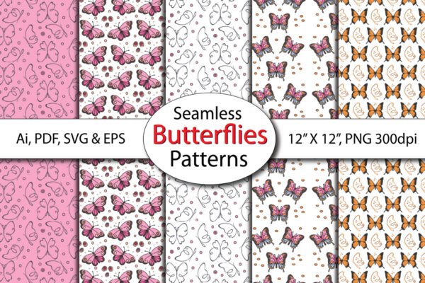 Spring Butterfly Seamless Paper