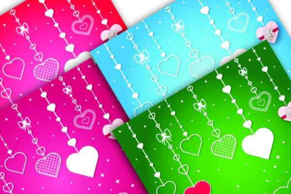 Valentine's Day Seamless Patterns | Digital Scrapbooking Paper-025