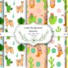 Llama Digital Paper Pack, Boho Cactus Aztec Seamless Patterns