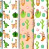 Llama Digital Paper Pack: Boho Cactus Aztec Seamless Patterns-06