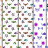 Cute Cat Digital Paper Bundle , Seamless Kawaii Cat & Paw Print Patterns, Scrapbook Paper, Printable Background05