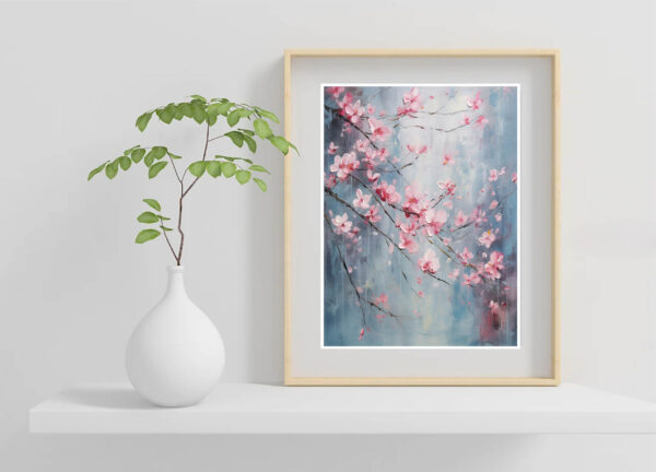 Blossom Texture Wall Art Elegant Petal Painting on Canvas Set-050