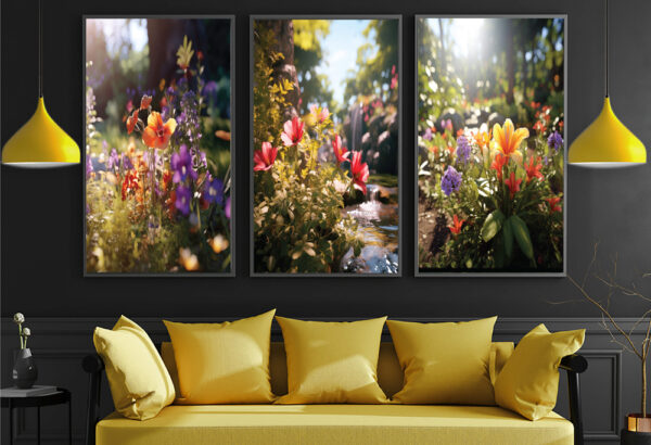 Abstract Flower Wall Art Set