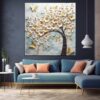 Abstract White Flower Wall Art Floral 3D Oil Painting on Canvas 041