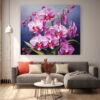 Pink Color Flower Wall Art Set 026