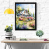 House and Flower Garden Art Print 034