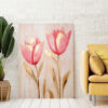 Abstract Textured Flower  Wall Art Set-048