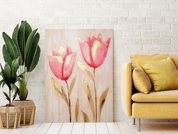 Abstract Textured Flower  Wall Art Set-048