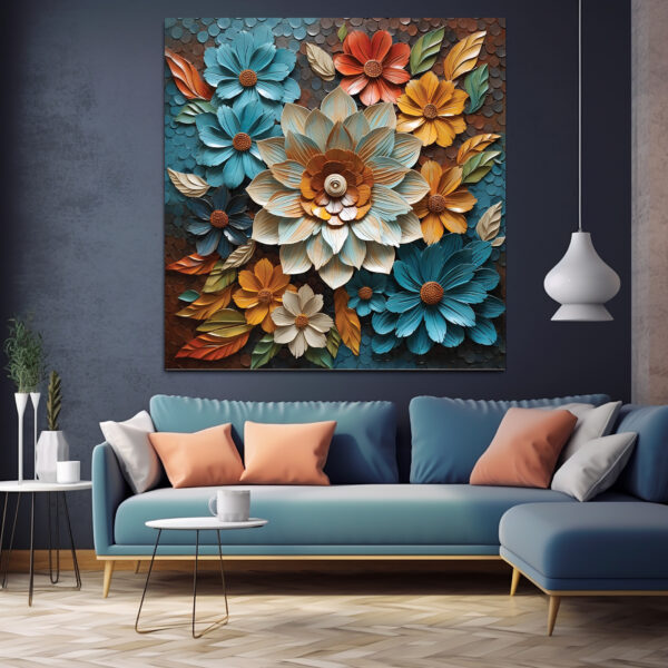 Blossom Texture Wall Art Elegant Painting on Canvas Set 033