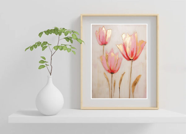 Abstract Textured Flower  Wall Art Set-048