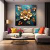 Blossom Texture Wall Art Elegant Painting on Canvas Set 033