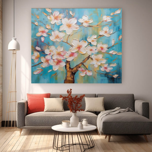 Nature Painting Forest Texture Wall Art  & Living Room Wall Decor Set-049