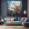 Blossom Texture Wall Art Elegant Painting on Canvas Set 033