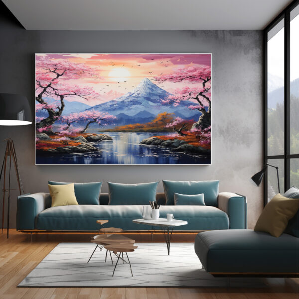 Wildflower Mountain Sunset Landscape Print Set 043