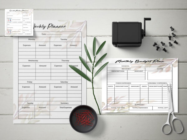 A4 Flyer, Letterhead Mockup Printable Business Planner-DP012
