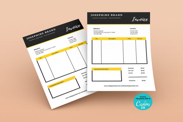 Invoice Template -CANVA invoice template