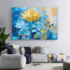 Abstract Natural Blue Color Flower Wall Art 012