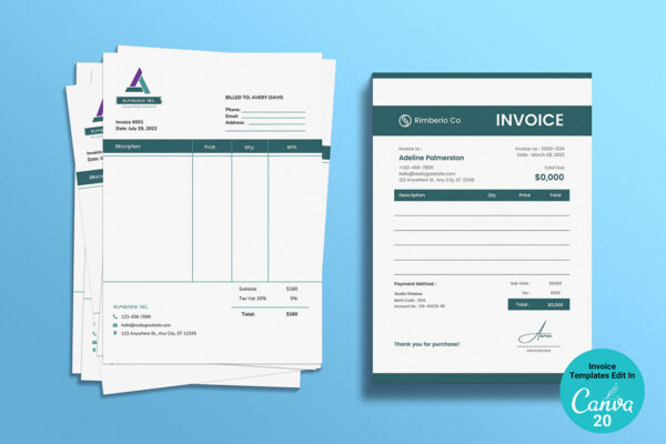 Invoice Template -CANVA invoice template