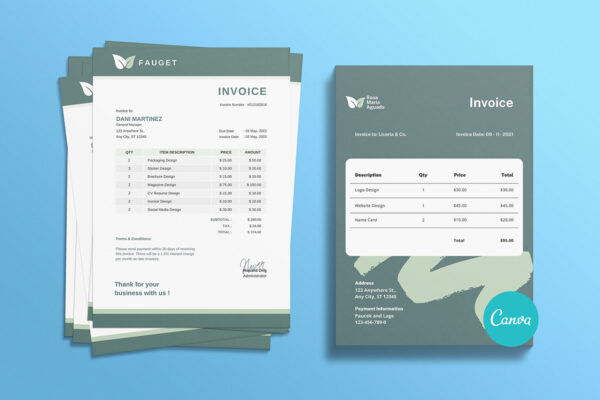Invoice Template -CANVA invoice template