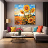 Abstract Natural Sun Flower Scenery Wall Art 014