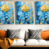 Abstract Natural Blue Color Flower Wall Art 012