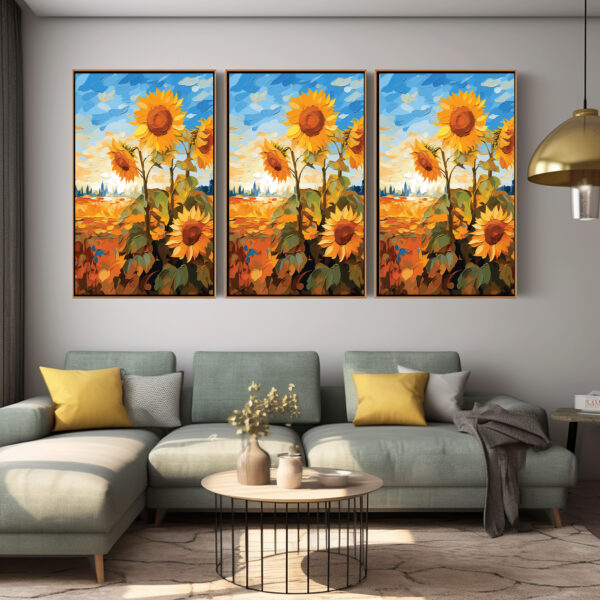 Abstract Natural Sun Flower Scenery Wall Art 014