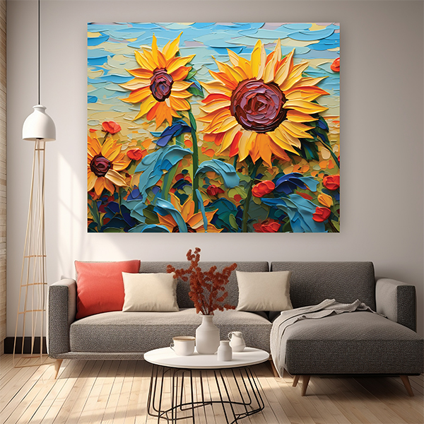 600-600 sunflower wall art