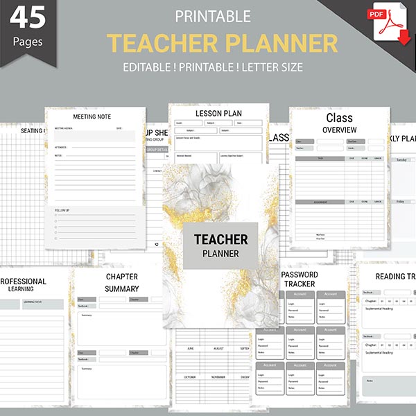 600-600 teacher planner